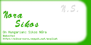 nora sikos business card